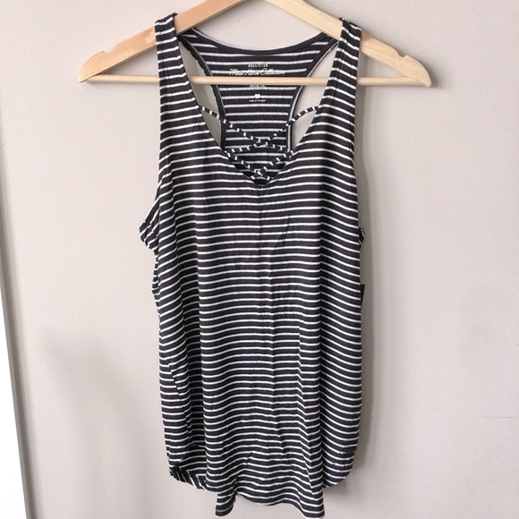 Hollister Striped Lace-Up Racerback Swing Tank